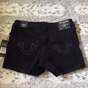 True Religion Black Jean Shorts Classic Design